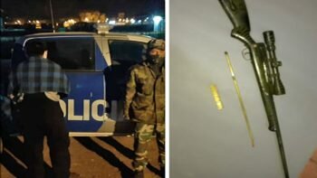 Circulaban sin permiso y con una carabina por la ruta